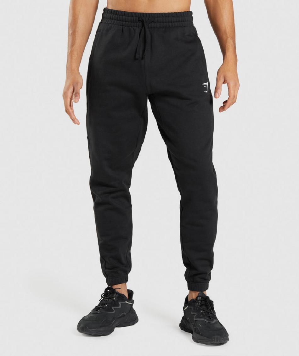 Gymshark Essential Muške Jogger Hlače Crne | HR 2953DFM